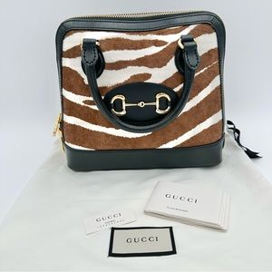 RARE NEW Gucci Zebra Print Horsebit Bag